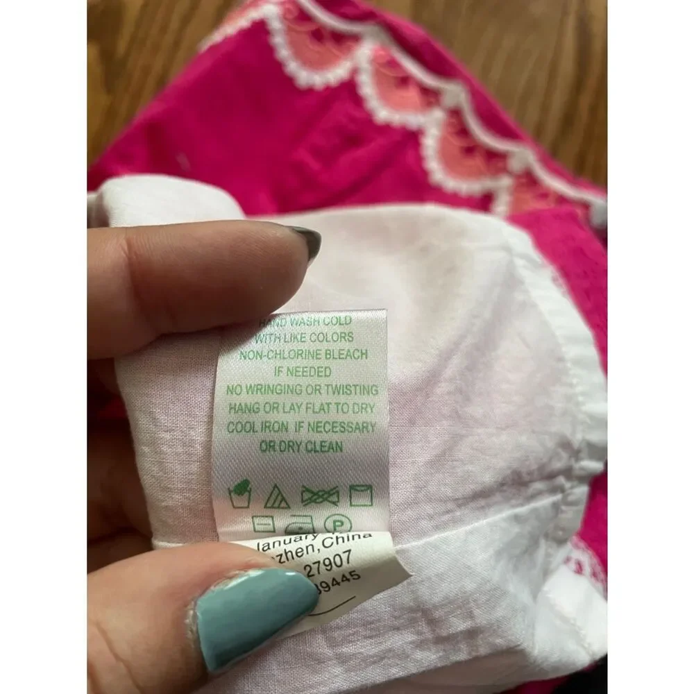 Lilly Pulitzer Pink Embroidered Strapless Dress Women’s Sz 4 - Picture 11 of 11